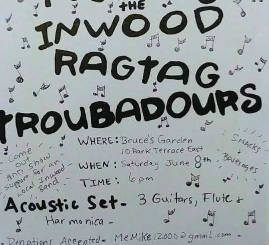 The Inwood Ragtag Troubadours • Acoustic Folk Rock • June 8 @ 6:00 pm